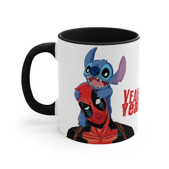 Deadpool and Stitch Coffee Disney Marvel Accent Coffee Mug, 11oz