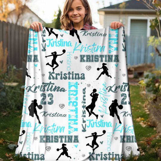Personalized Basketball Blanket: Custom Name Throw for Team