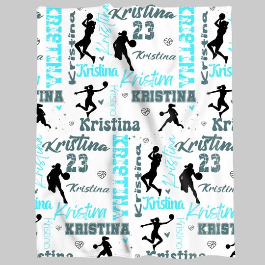 Personalized Basketball Blanket: Custom Name Throw for Team