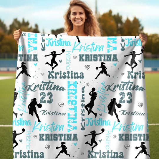 Personalized Basketball Blanket: Custom Name Throw for Team