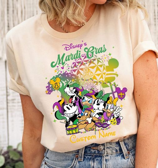 Personalized Mickey and Friends Disney Mardi Gras shirt
