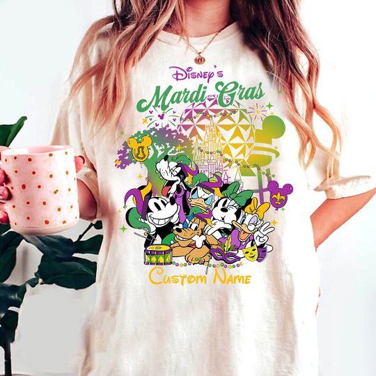 Personalized Mickey and Friends Disney Mardi Gras shirt