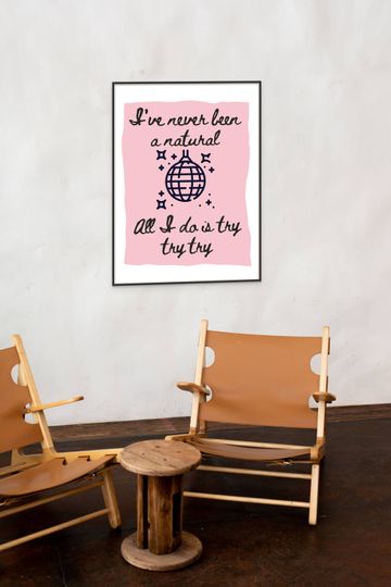 Mirrorball Lyrics Poster: Girly Pink Folklore Art