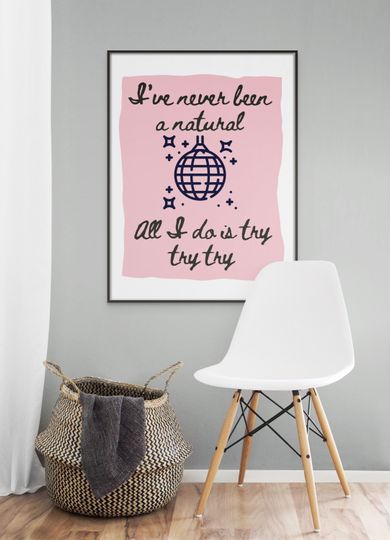 Mirrorball Lyrics Poster: Girly Pink Folklore Art
