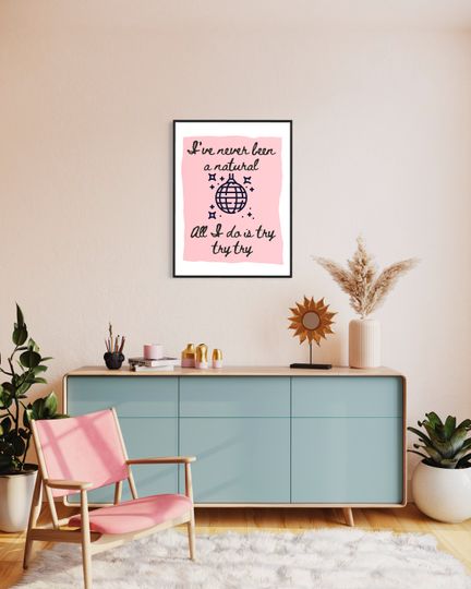 Mirrorball Lyrics Poster: Girly Pink Folklore Art