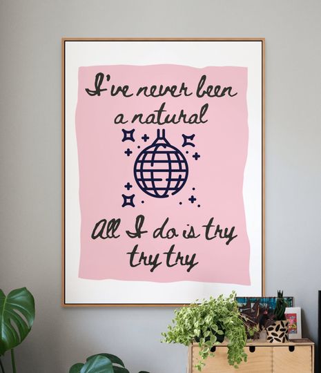 Mirrorball Lyrics Poster: Girly Pink Folklore Art