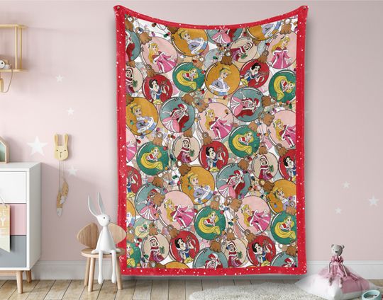 Ornaments Disney Princess Soft Throw Blanket, Disney Christmas