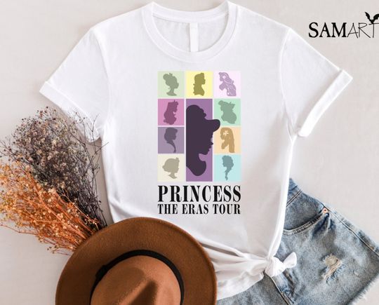 Two Sided Princess Eras Tour Shirt,Disneyland Princess