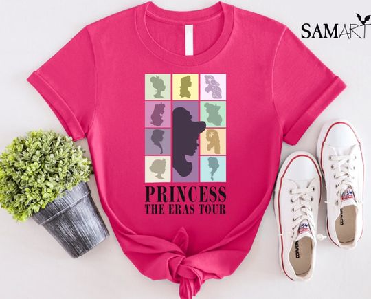 Two Sided Princess Eras Tour Shirt,Disneyland Princess
