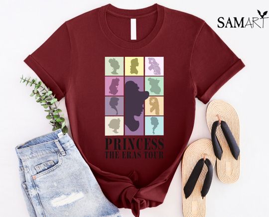 Two Sided Princess Eras Tour Shirt,Disneyland Princess