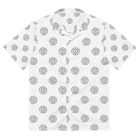 D2 Dice Pattern Lightweight Button Down Shirt, D20 Dice Shirt, DND Player Gift
