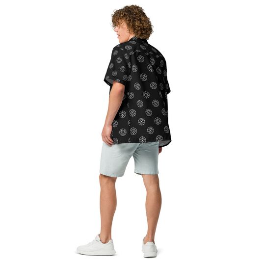 D2 Dice Pattern Lightweight Button Down Shirt, D20 Dice Shirt, DND Player Gift