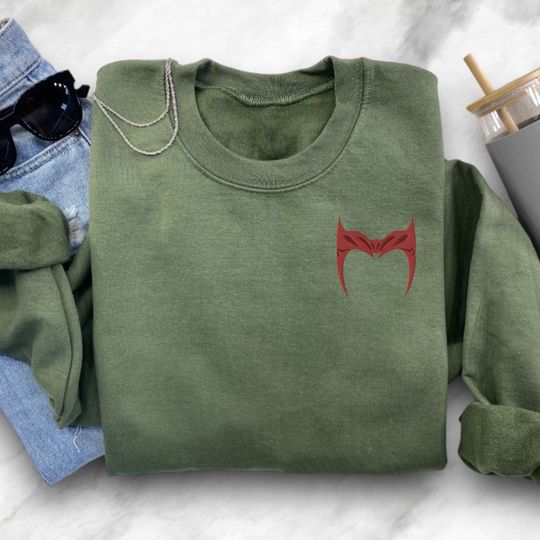 Scarlet Witch Headpiece Embroidered Unisex Sweatshirt