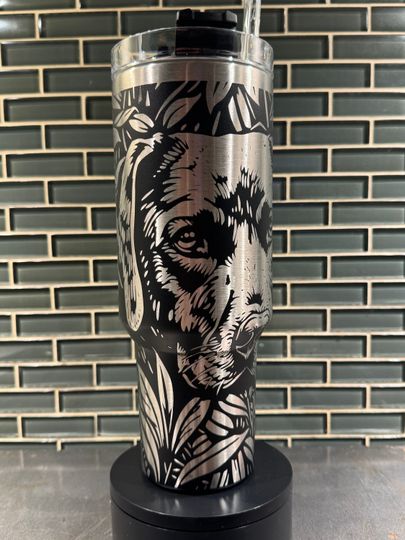 Labrador Retriever / Lab / Dog themed Laser Engraved black 40oz Tumbler