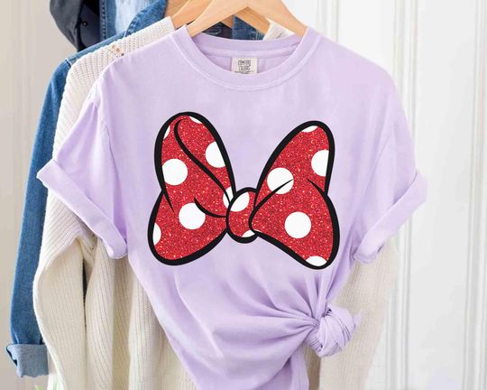 Disney Minnie Mouse Big Bow Glitter Shirt