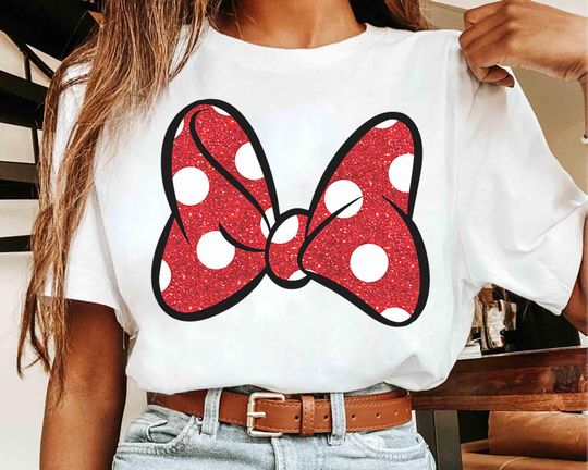 Disney Minnie Mouse Big Bow Glitter Shirt