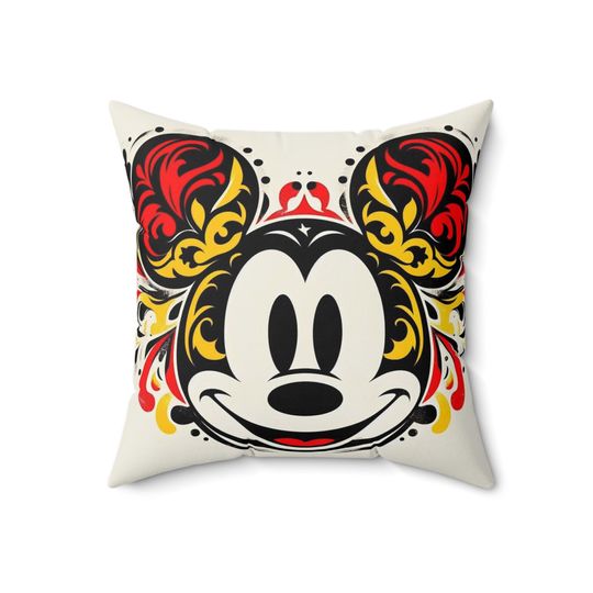Mickey Splash - Spun Polyester Square Pillow