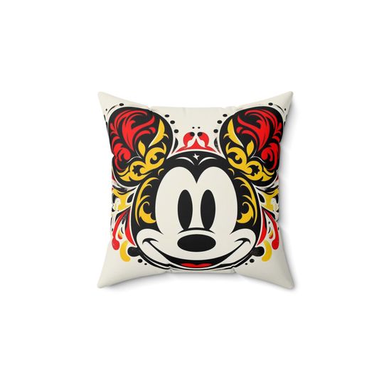 Mickey Splash - Spun Polyester Square Pillow