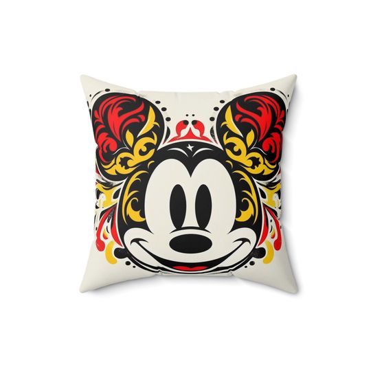 Mickey Splash - Spun Polyester Square Pillow