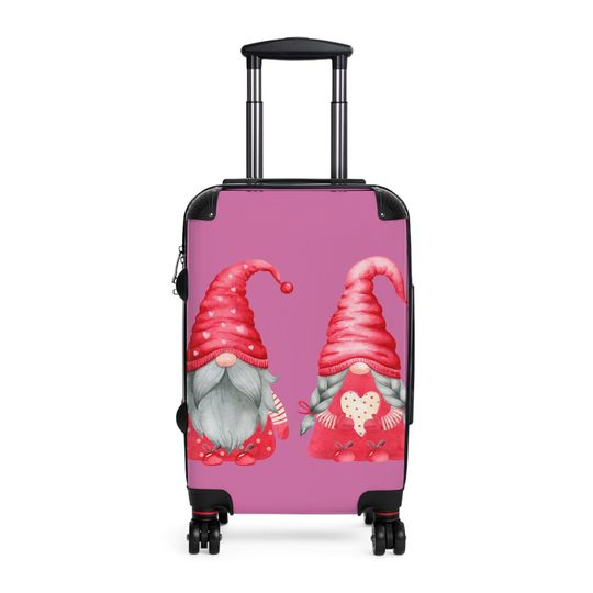 Suitcase,gnome inspired,  lovers, gnome collectors, adjustable handle, fashionable, gift for  him