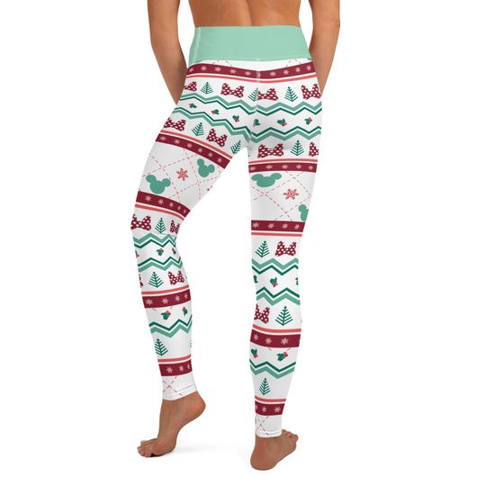 Womens Christmas Leggings Disney Sweater Pattern