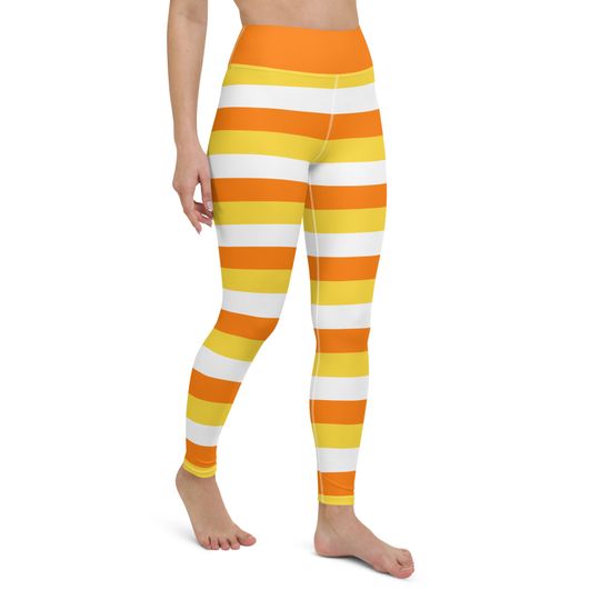 Womens Candy Corn Halloween Yoga Leggings
