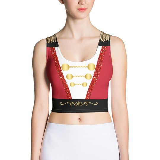 Nutcracker Christmas 3D Crop Tank Top for Womens