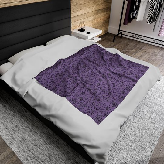 Halloween Fleece Blanket Witch Blanket Cozy Fall Blanket Halloween Throw Blanket Comfy Blanket Tarot Blanket Gothic Home Decor Fleece Throw