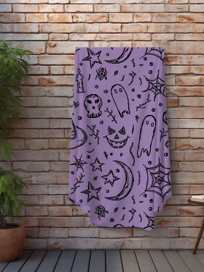 Halloween Fleece Blanket Witch Blanket Cozy Fall Blanket Halloween Throw Blanket Comfy Blanket Tarot Blanket Gothic Home Decor Fleece Throw