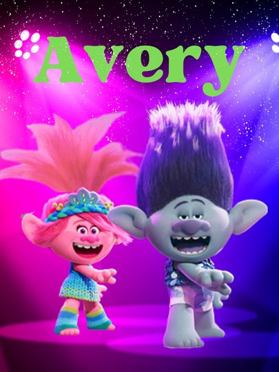 Trolls Themed Kids Name Blanket Personalized Custom Trolls Kids Blanket, Poppy And Branch Blanket, Personalized Blanket, Throw Blanket