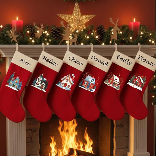 Velvet Christmas Stocking, Personalized with Name