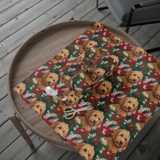 Goldendoodle Lovers Gift Wrap Dog Mom Christmas Paper Cute Pet Parent Fun Design Doodle Mom Holiday Gift Wrap Wrapping Papers
