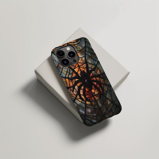 Gothic Spider Web Stained Glass Phone Case