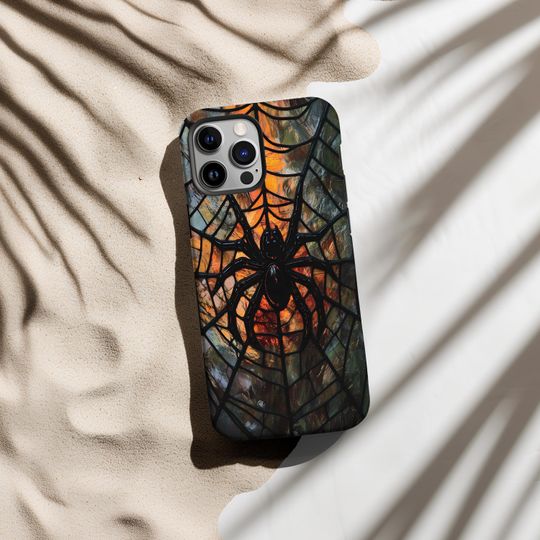 Gothic Spider Web Stained Glass Phone Case