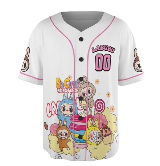Personalized Labubu Baseball Jersey - Custom Name Family Matching Outfit