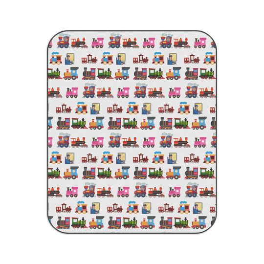 Colorful Toy Train Pattern Picnic Mat