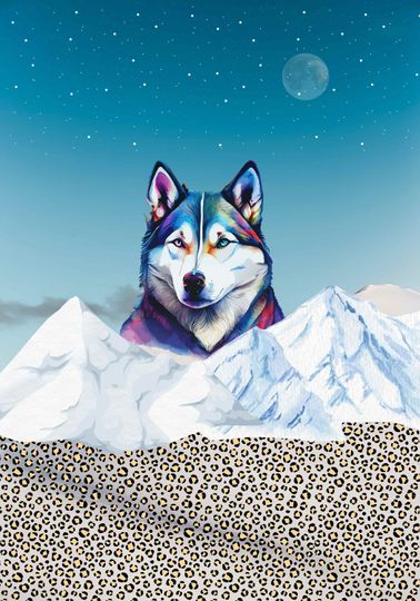 SNOW WOLF LEGGING, Animal Print Legging, Eye Catching Legging, Mountains Legging