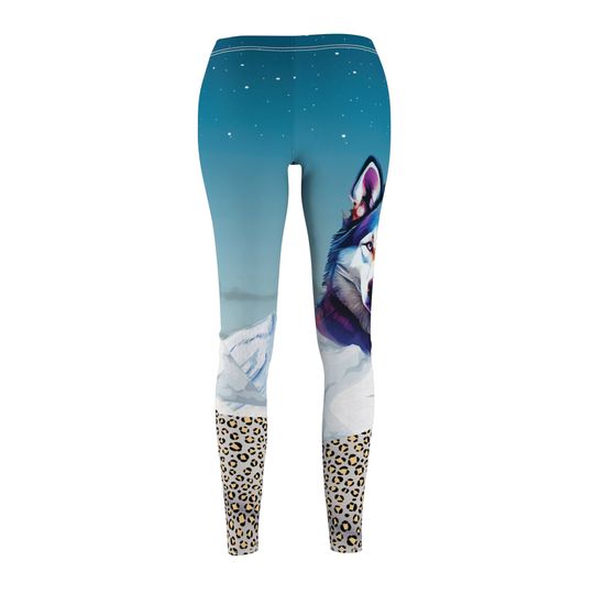 SNOW WOLF LEGGING, Animal Print Legging, Eye Catching Legging, Mountains Legging