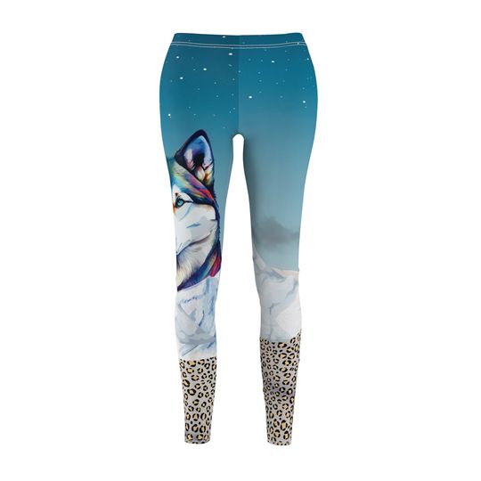 SNOW WOLF LEGGING, Animal Print Legging, Eye Catching Legging, Mountains Legging