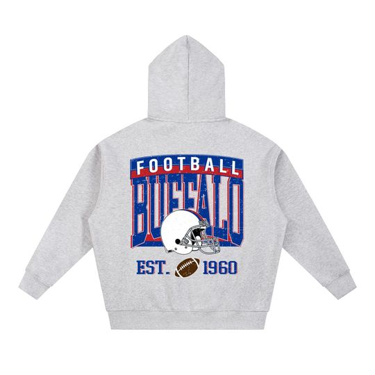 Buffalo Football Oversized Zip Up Jacket, Unisex Cozy Game Day Hoodie, Athletic Streetwear Jacket