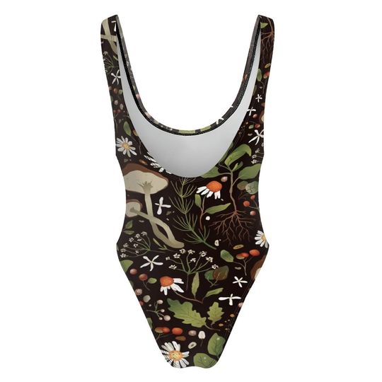 High-Cut One Piece Swimsuit Black