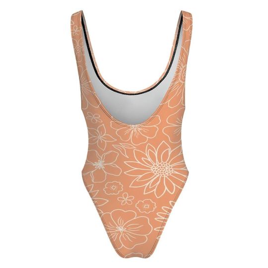 High-Cut One Piece Swimsuit Floral