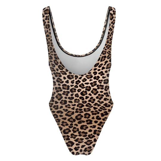 High-Cut One Piece Swimsuit Animal Print