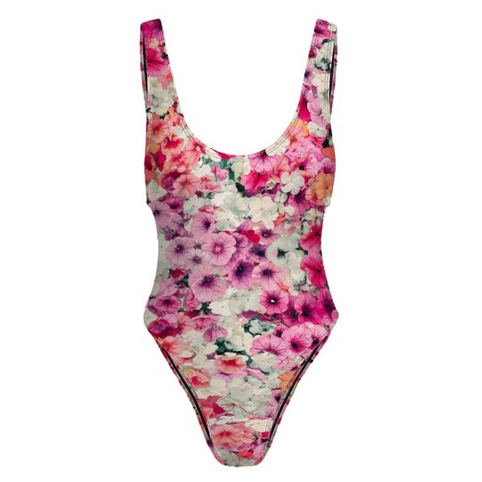High-Cut One Piece Swimsuit Floral
