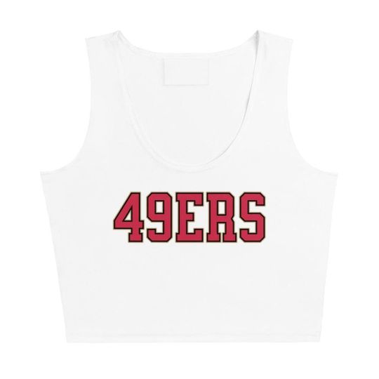 SF 49ers Football Crop Tank Top, Game Day Outfit, Sports Fan Top