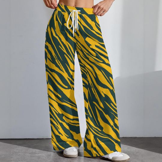 Green Bay Football Stretch Pants, Women's Game Day Leggings, Tailgate Outfit, Cute Football Trousers