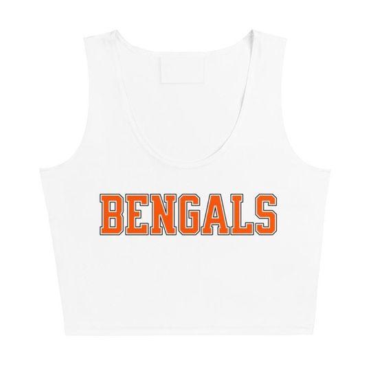 Bengals Football Crop Tank Top, Game Day Outfit, Sports Fan Top