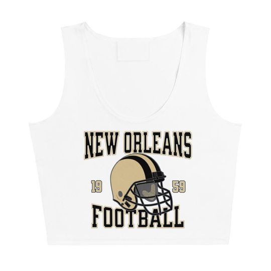 New Orleans Football Crop Tank Top, Game Day Outfit, Sports Fan Top