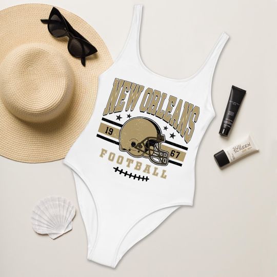 New Orleans Football Womens Swimsuit, Game Day Swimwear, Beach Party Swimsuit