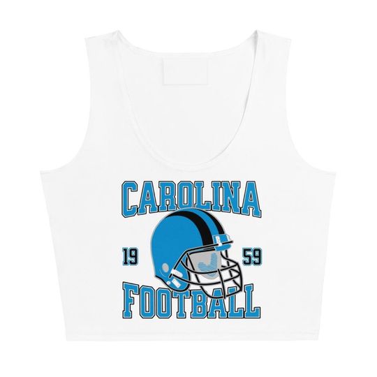 Carolina Square Neck Crop Tank Top, Game Day Outfit, Cute Team Spirit Tank, Trendy Crop Top